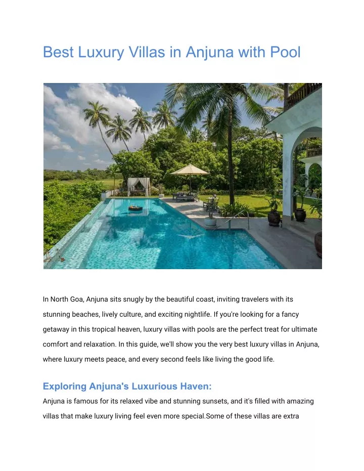 best luxury villas in anjuna with pool