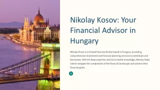 Nikolay Kosov Your Financial Advisor in Hungary