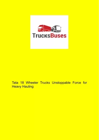 Tata 18 Wheeler Trucks