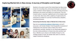 Exploring Martial Arts in New Jersey A Journey of Discipline and Strength