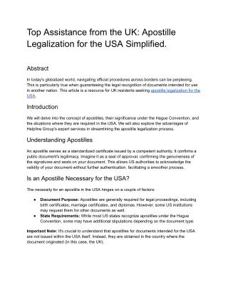 Top Assistance from the UK_ Apostille Legalization for the USA Simplified