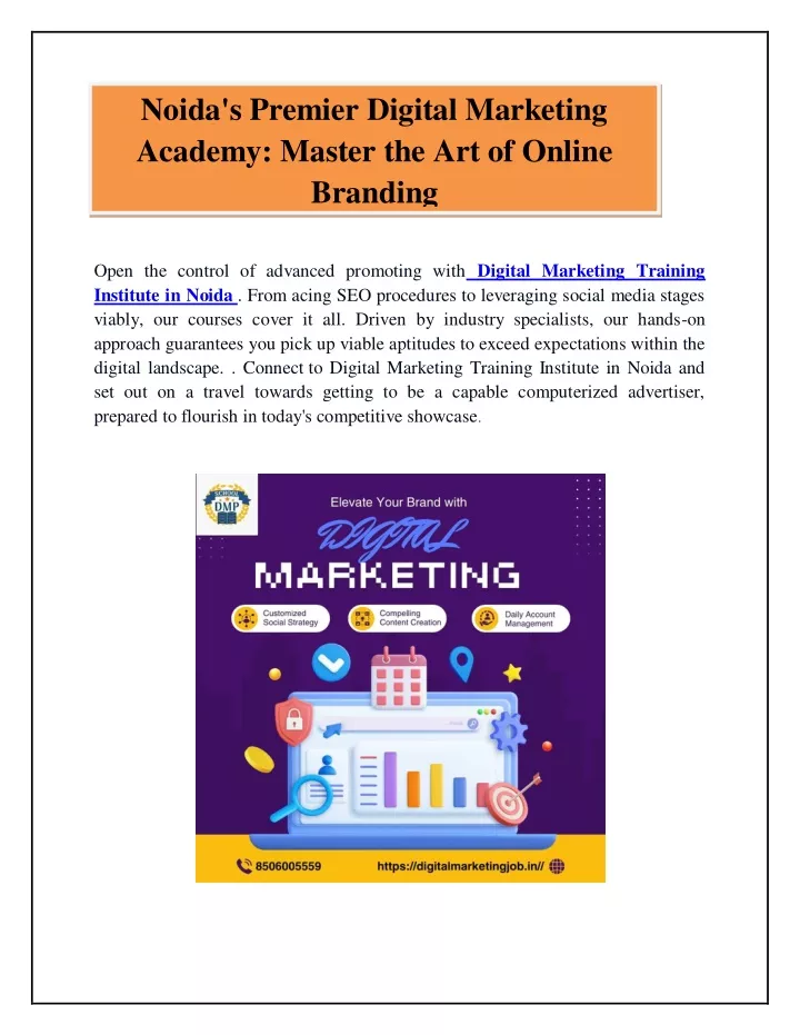 noida s premier digital marketing academy master