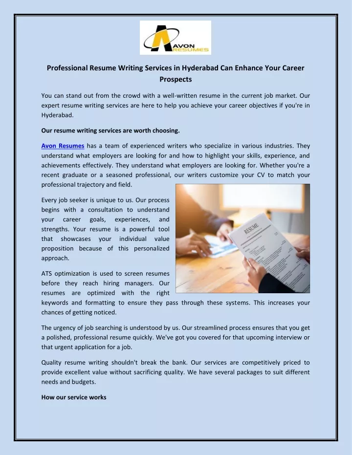 professional resume writing services in hyderabad