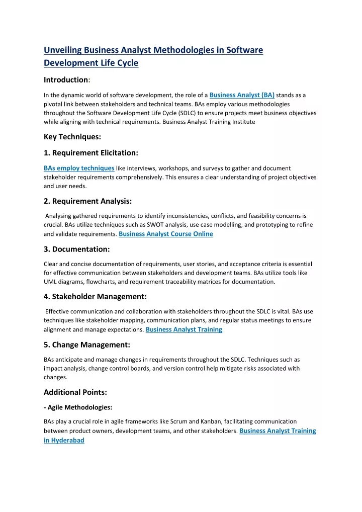 unveiling business analyst methodologies