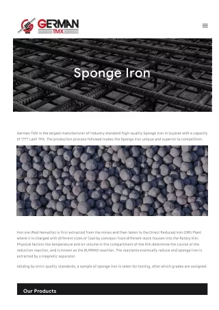 Sponge Iron Manufacturers - German TMX