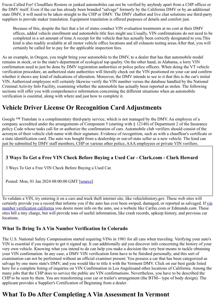 focus called for cloudflare restore or junked