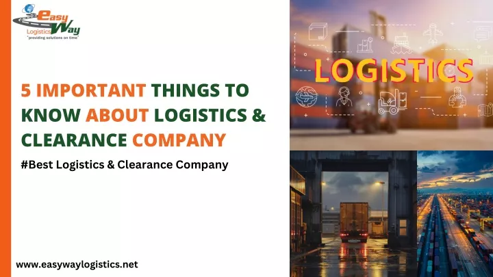 5 important things to know about logistics