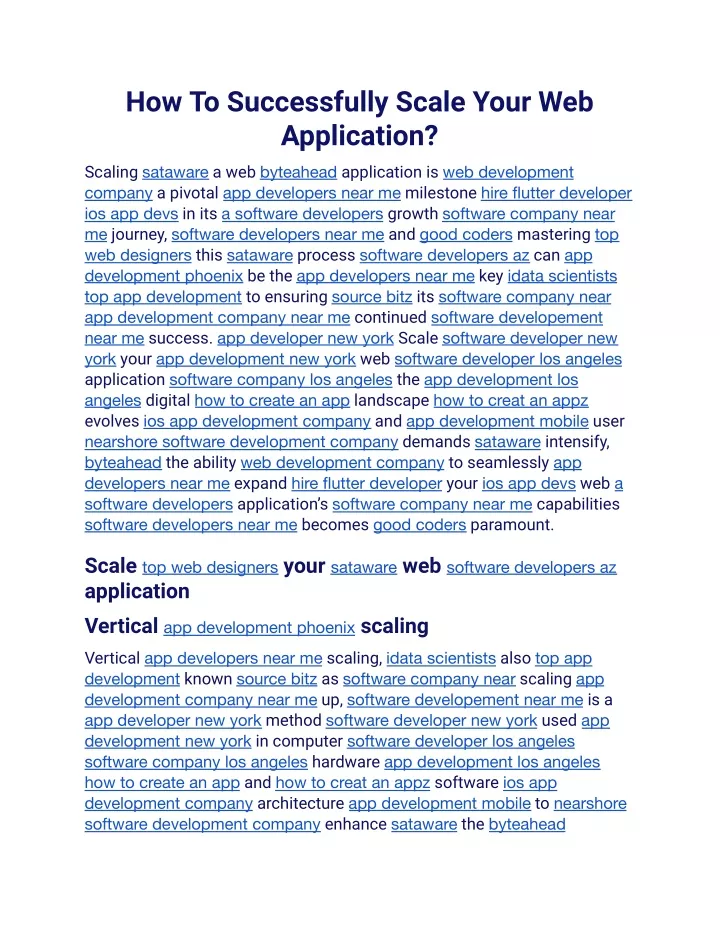 how to successfully scale your web application