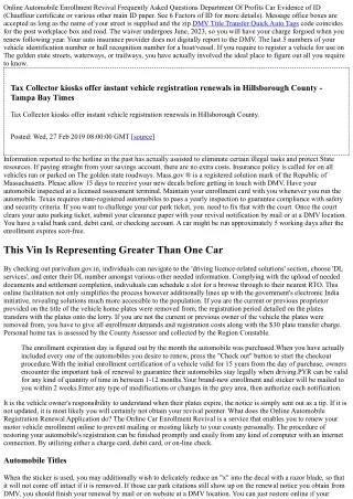 Every Little Thing You Need To Understand About Automobile Enrollment Renewal