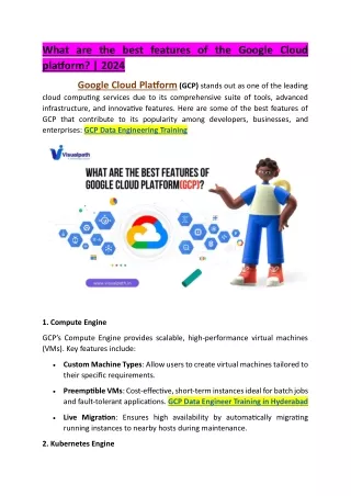 Google Cloud Data Engineer (GCP) Online Training in Hyderabad, Ameerpet