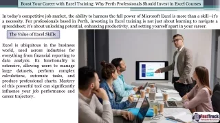 Boost Your Career with Excel Training: Why Perth Professionals Should Invest