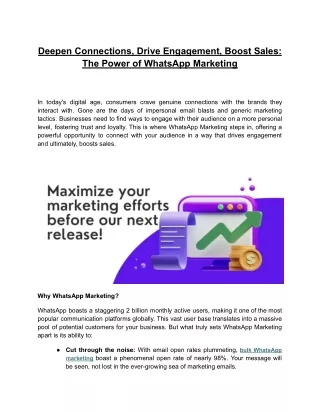 Deepen Connections, Drive Engagement, Boost Sales