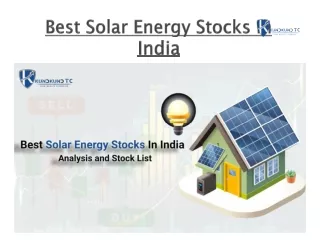 Best Solar Energy Stocks In India