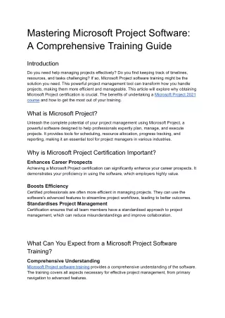 mastering microsoft project software
