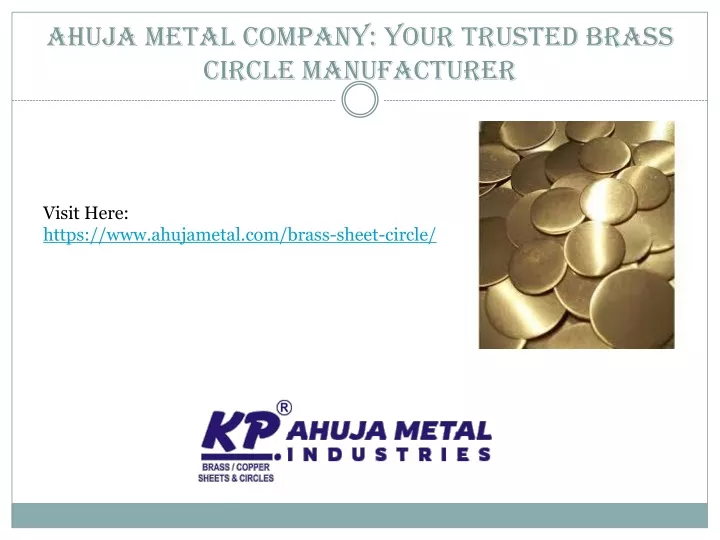 ahuja metal company your trusted brass circle manufacturer