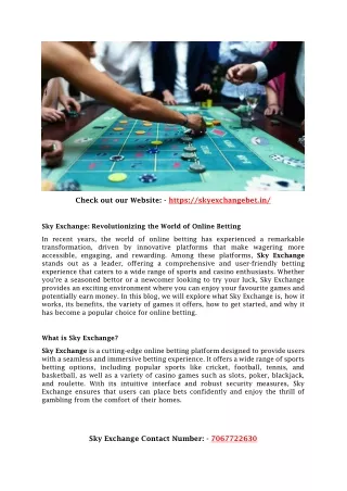 Sky Exchange: Your Ultimate Betting App for Sports and Casino Games