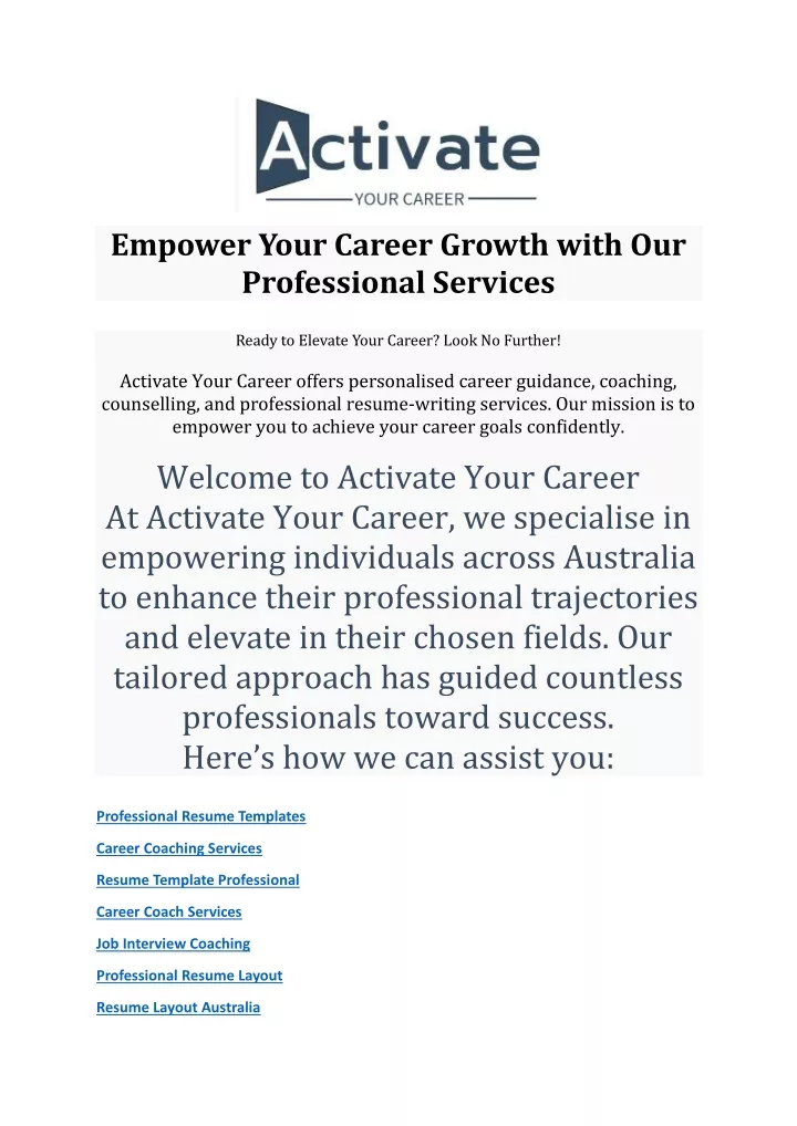 empower your career growth with our professional