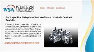 Top Forged Pipe Fittings Manufacturers in India Quality & Durability