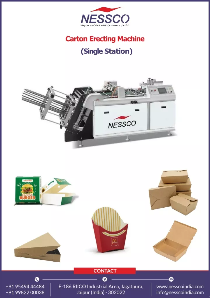 carton erecting machine single station