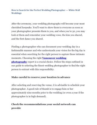 How to Search for the Perfect Wedding Photographer — White Wall Weddings