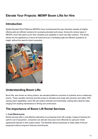 hiresafesolutions.blogspot.com-Elevate Your Projects MEWP Boom Lifts for Hire
