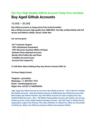 Buy Github Accounts In Cheap Price