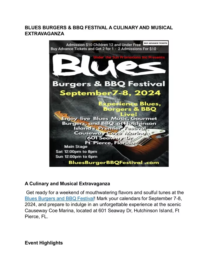 blues burgers bbq festival a culinary and musical