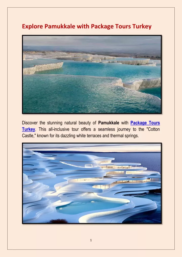 explore pamukkale with package tours turkey