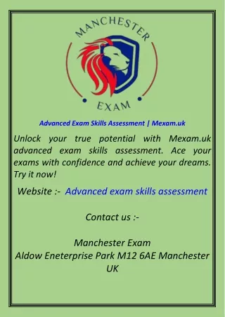 Advanced Exam Skills Assessment  Mexam.uk