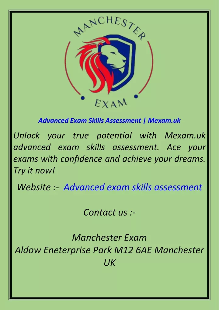 advanced exam skills assessment mexam uk