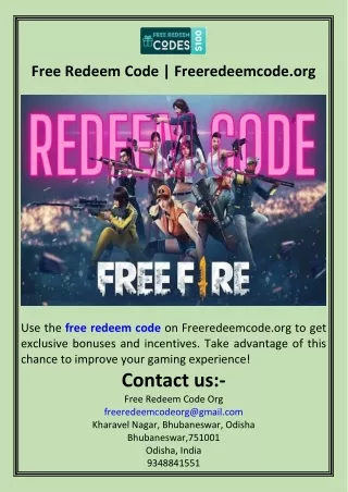 Free Redeem Code  Freeredeemcode.org