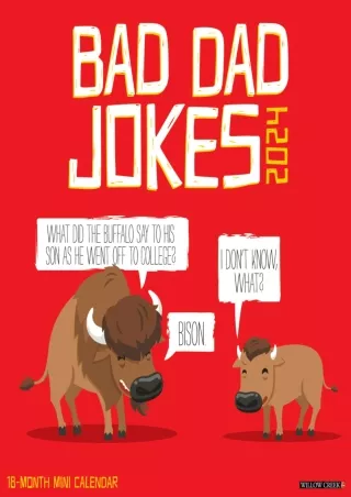 read❤ Willow Creek Press Bad Dad Jokes 2024 7' x 7' Mini Wall Calendar