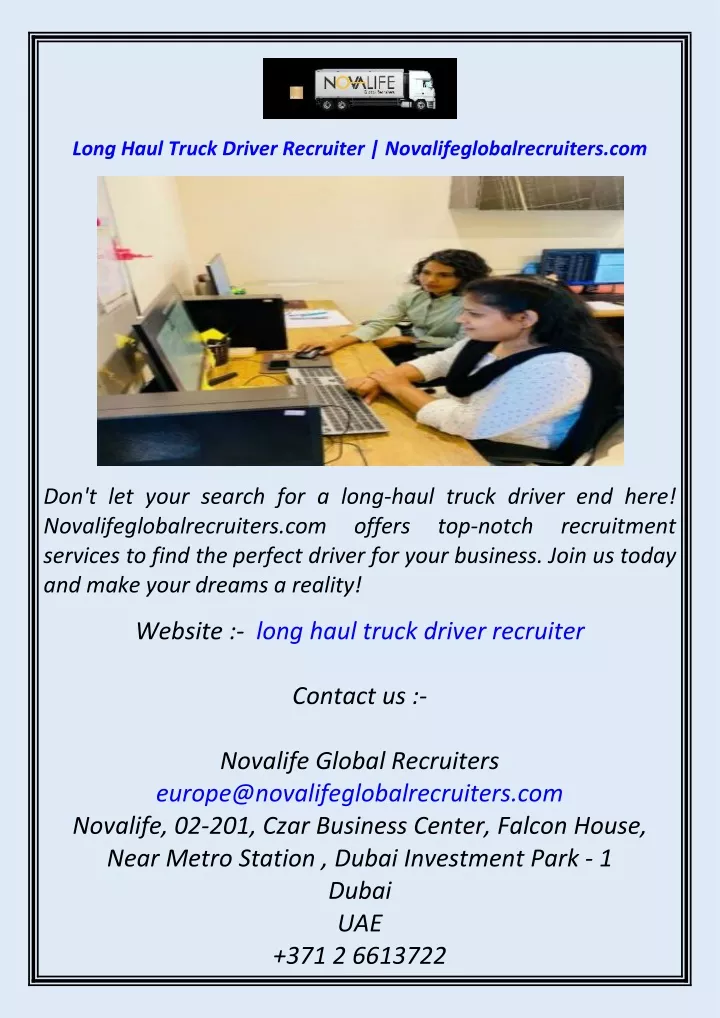 long haul truck driver recruiter