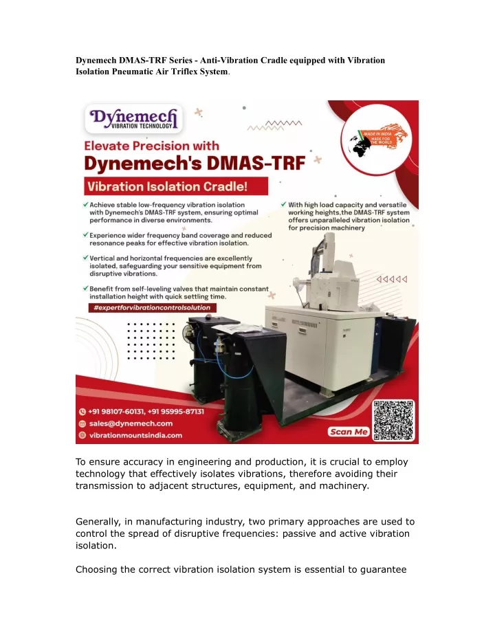 dynemech dmas trf series anti vibration cradle