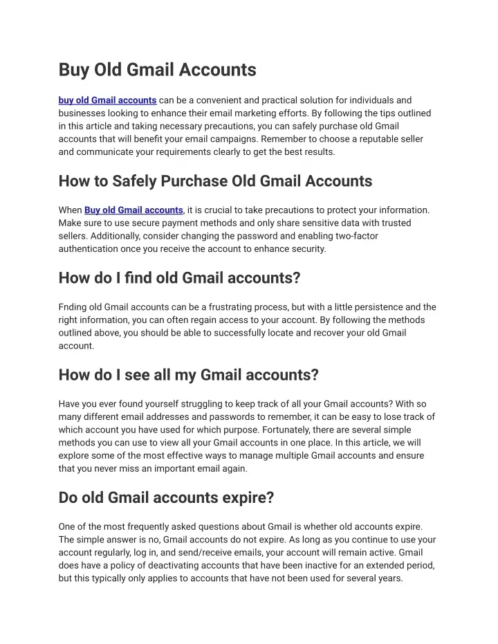 buy old gmail accounts