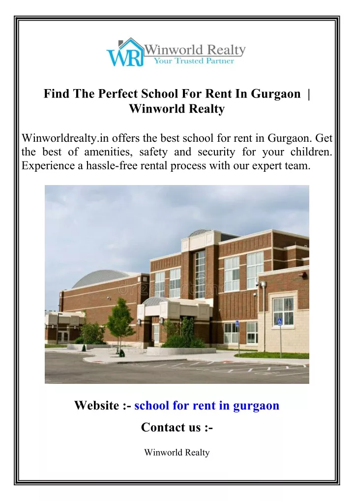 find the perfect school for rent in gurgaon