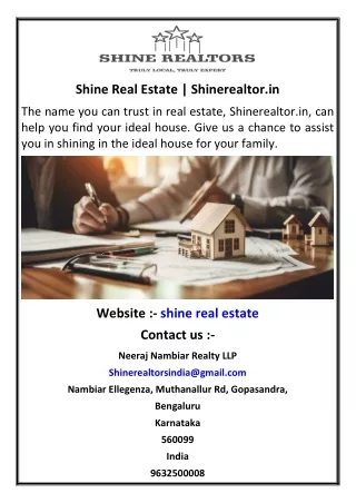 Shine Real Estate | Shinerealtor.in