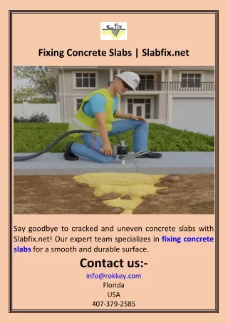 Fixing Concrete Slabs  Slabfix.net