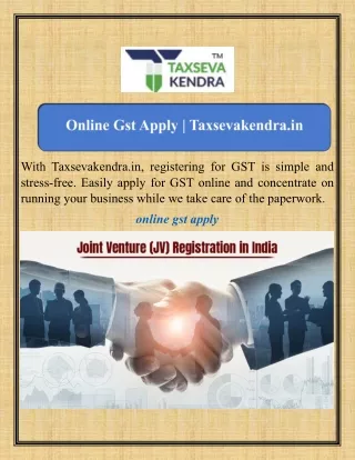 Online Gst Apply Taxsevakendra.in