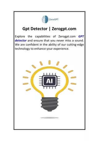 Gpt Detector  Zerogpt.com