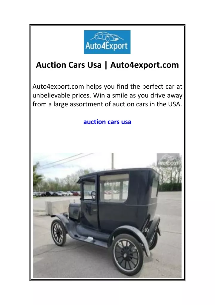 PPT - Auction Cars Usa Auto4export.com PowerPoint Presentation, free ...