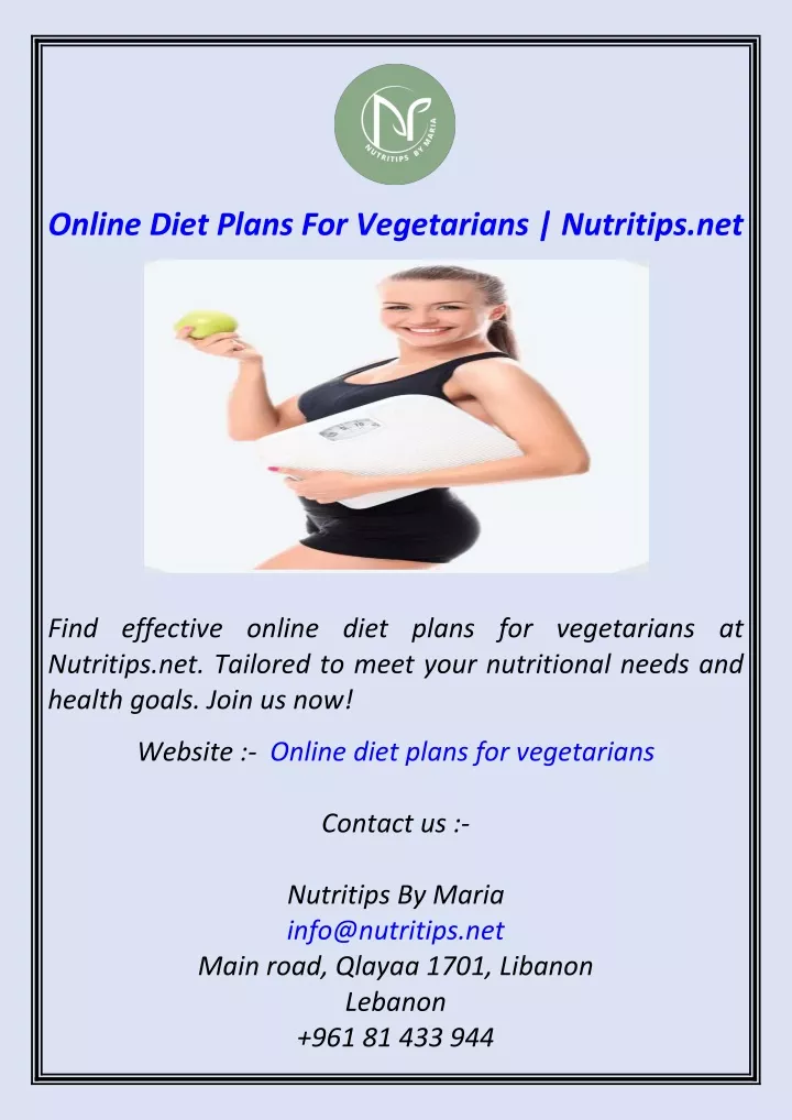 online diet plans for vegetarians nutritips net