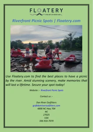 riverfront picnic spots floatery com