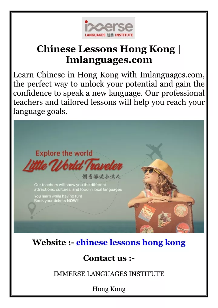 chinese lessons hong kong imlanguages com