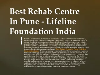 De Addiction Centre In Pune - Lifeline Foundation India