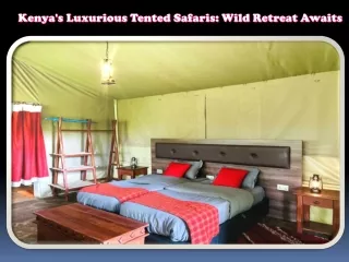 Kenya's Luxurious Tented Safaris Wild Retreat Awaits