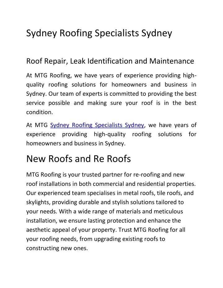 sydney roofing specialists sydney roof repair