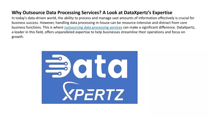 why outsource data processing services a look