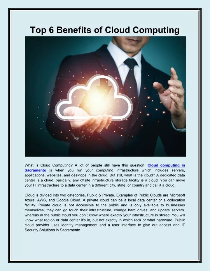 top 6 benefits of cloud computing