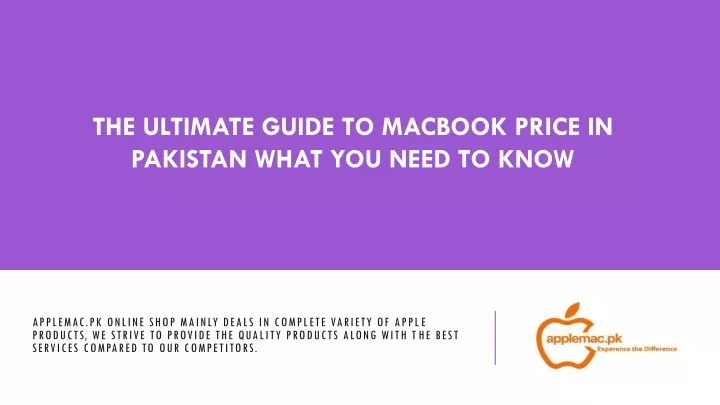 the ultimate guide to macbook price in pakistan